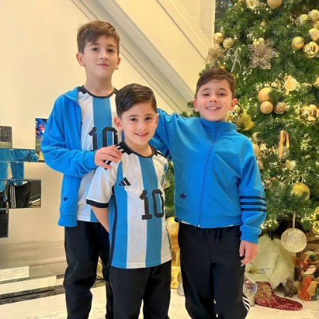 Lionel Messi's three children, Thiago, Mateo, and Ciro Messi Roccuzzo